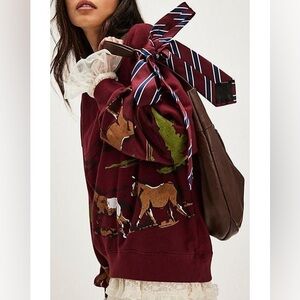 Running Horses Oversized Crewneck